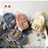 Campus Small And Cute Girl Student Color Matching Backpack Japanese Vintage School Bag